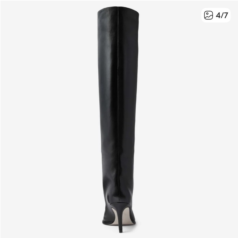 Tamara Mellon Trinity Black Leather Heeled Boots - Picture 4 of 14